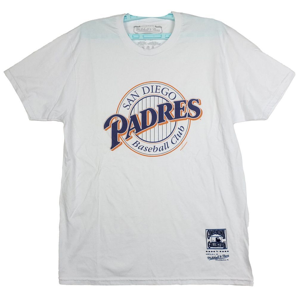 San Diego Padres Mitchell & Ness MLB L Large Printed Team Logo Art‎ White NWT
